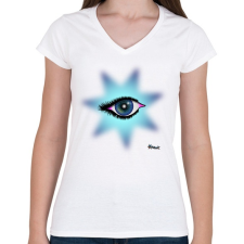 PRINTFASHION Csillagszem - Női V-nyakú póló - Fehér női póló