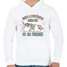 PRINTFASHION Csillogásra születtem - Férfi kapucnis pulóver - Fehér férfi pulóver, kardigán