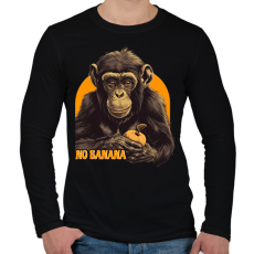 PRINTFASHION Csimpánz és az alma - Férfi hosszú ujjú póló - Fekete