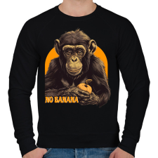 PRINTFASHION Csimpánz és az alma - Férfi pulóver - Fekete férfi pulóver, kardigán