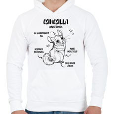 PRINTFASHION Csincsilla anatómia - Férfi kapucnis pulóver - Fehér