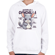 PRINTFASHION Csincsilla anatómia - Gyerek kapucnis pulóver - Fehér gyerek pulóver, kardigán