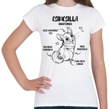 PRINTFASHION Csincsilla anatómia - Női póló - Fehér női póló