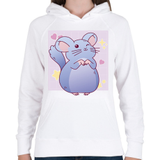 PRINTFASHION Csincsilla - Női kapucnis pulóver - Fehér
