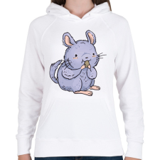 PRINTFASHION Csincsilla - Női kapucnis pulóver - Fehér női pulóver, kardigán