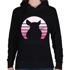 PRINTFASHION Csincsilla - Női kapucnis pulóver - Fekete női pulóver, kardigán