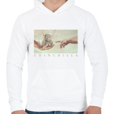PRINTFASHION Csincsilla teremtése - Férfi kapucnis pulóver - Fehér férfi pulóver, kardigán