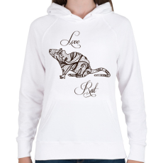 PRINTFASHION Csipke patkány - Női kapucnis pulóver - Fehér