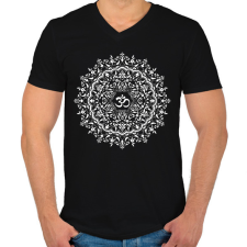 PRINTFASHION Csipkés mandala - Férfi V-nyakú póló - Fekete férfi póló