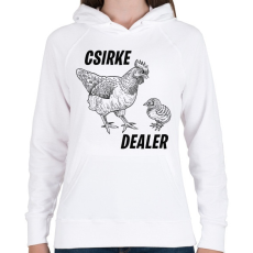 PRINTFASHION Csirke dealer - Női kapucnis pulóver - Fehér