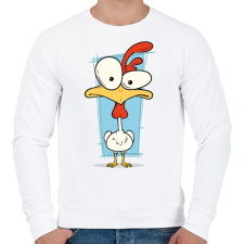 PRINTFASHION Csirke - Férfi pulóver - Fehér férfi pulóver, kardigán