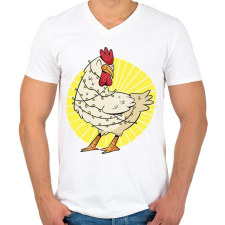 PRINTFASHION Csirke karácsony - Férfi V-nyakú póló - Fehér férfi póló