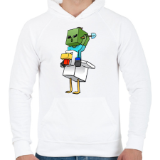 PRINTFASHION Csirke zombi minecraft - Férfi kapucnis pulóver - Fehér férfi pulóver, kardigán