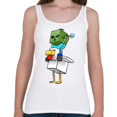 PRINTFASHION Csirke zombi minecraft - Női atléta - Fehér