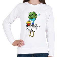PRINTFASHION Csirke zombi minecraft - Női pulóver - Fehér női pulóver, kardigán