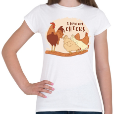 PRINTFASHION Csirkék - Női póló - Fehér