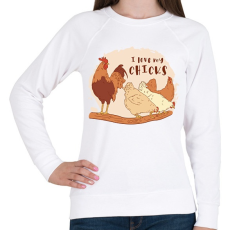 PRINTFASHION Csirkék - Női pulóver - Fehér