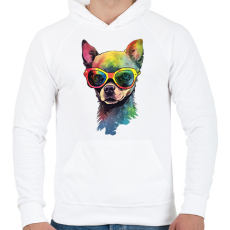 PRINTFASHION csivava - Férfi kapucnis pulóver - Fehér