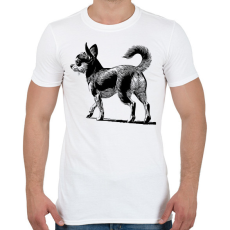 PRINTFASHION Csivava / Kutyás / Kutya rajz - Férfi póló - Fehér