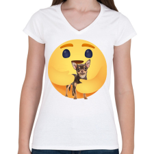 PRINTFASHION Csivava - Női V-nyakú póló - Fehér női póló