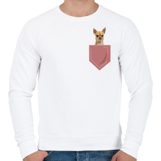 PRINTFASHION Csivava zsebben - Férfi pulóver - Fehér