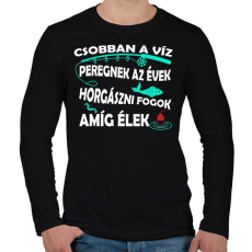 PRINTFASHION Csobban a víz- peregnek az évek - Férfi hosszú ujjú póló - Fekete