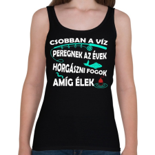 PRINTFASHION Csobban a víz- peregnek az évek - Női atléta - Fekete női trikó