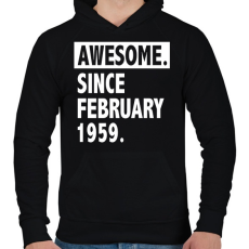 PRINTFASHION Csodálatos 1959 február óta - Férfi kapucnis pulóver - Fekete