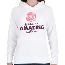 PRINTFASHION Csodálatos Anya - Női kapucnis pulóver - Fehér női pulóver, kardigán