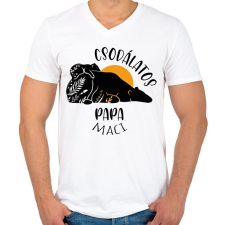 PRINTFASHION Csodálatos papa maci - Férfi V-nyakú póló - Fehér férfi póló