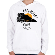 PRINTFASHION Csodálatos papa maci - Gyerek kapucnis pulóver - Fehér