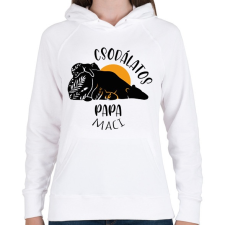 PRINTFASHION Csodálatos papa maci - Női kapucnis pulóver - Fehér női pulóver, kardigán