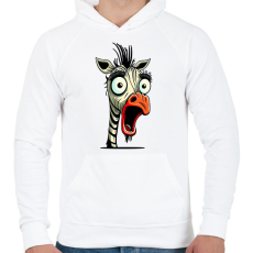 PRINTFASHION Csodálkozó zebra - Férfi kapucnis pulóver - Fehér