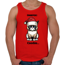 PRINTFASHION Csodás grumpy cat - Férfi atléta - Piros atléta, trikó