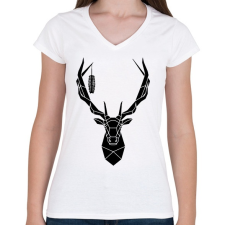 PRINTFASHION Csodaszarvas - Női V-nyakú póló - Fehér női póló