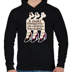 PRINTFASHION csoki és cipők - Férfi kapucnis pulóver - Fekete