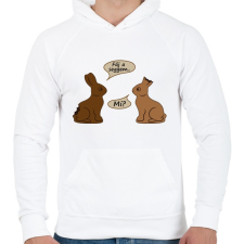 PRINTFASHION Csokinyulak - fáj a seggem - Férfi kapucnis pulóver - Fehér férfi pulóver, kardigán