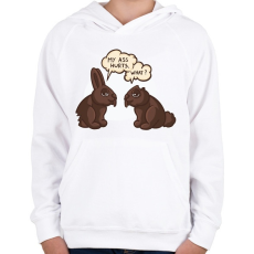 PRINTFASHION Csokinyuszik - Gyerek kapucnis pulóver - Fehér