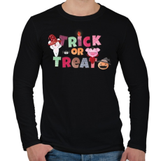 PRINTFASHION Csokit vagy csalunk - Férfi hosszú ujjú póló - Fekete