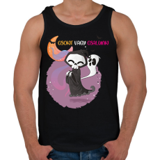 PRINTFASHION Csokit vagy csalunk halloween csontváz - Férfi atléta - Fekete