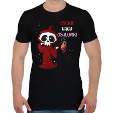 PRINTFASHION Csokit vagy csalunk halloween csontváz - Férfi póló - Fekete férfi póló