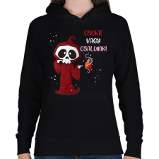 PRINTFASHION Csokit vagy csalunk halloween csontváz - Női kapucnis pulóver - Fekete női pulóver, kardigán