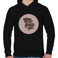 PRINTFASHION csokoládé - Férfi kapucnis pulóver - Fekete