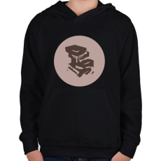 PRINTFASHION csokoládé - Gyerek kapucnis pulóver - Fekete