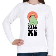 PRINTFASHION Csókolj meg - Béka - Női pulóver - Fehér női pulóver, kardigán