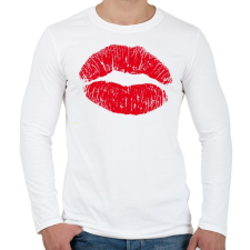 PRINTFASHION Csókollak - Férfi hosszú ujjú póló - Fehér férfi póló