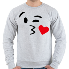 PRINTFASHION Csókos smile - Férfi pulóver - Sport szürke