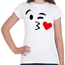 PRINTFASHION Csókos smile - Női póló - Fehér
