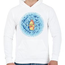 PRINTFASHION Csónak - Férfi kapucnis pulóver - Fehér