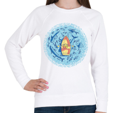 PRINTFASHION Csónak - Női pulóver - Fehér női pulóver, kardigán